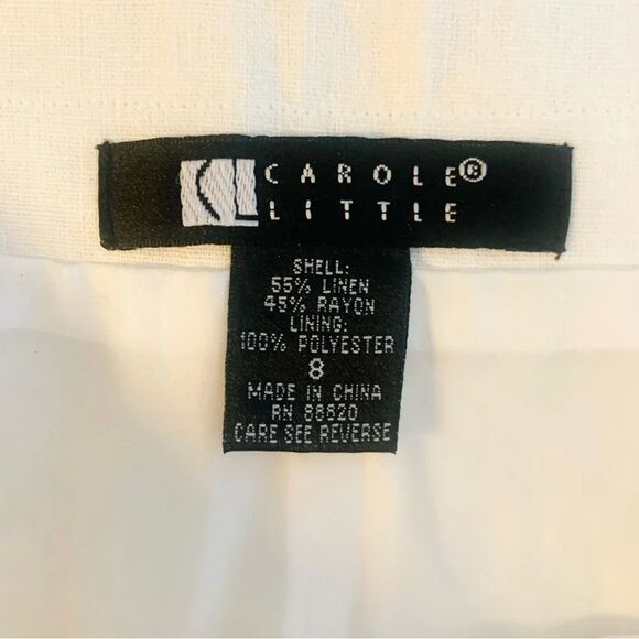 Vintage‎ Carole Little Embroidered Linen A-Line Flared Skirt S8 NWT - Picture 10 of 13